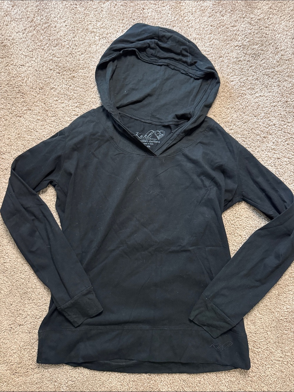 Kuhl Black Graphic Logo Hooded Pullover